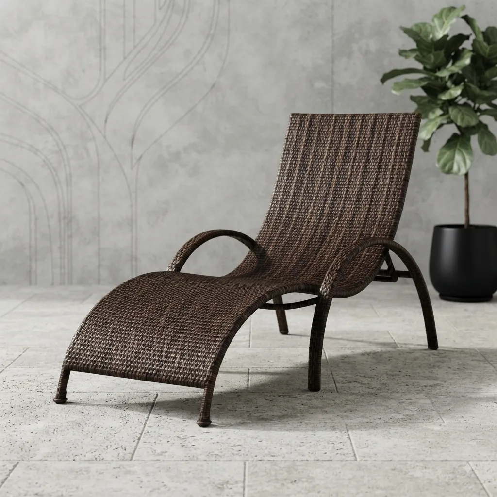 The Arsh Furniture Outdoor Rattan & Wicker Swimming Poolside Lounger — Model AE-42
