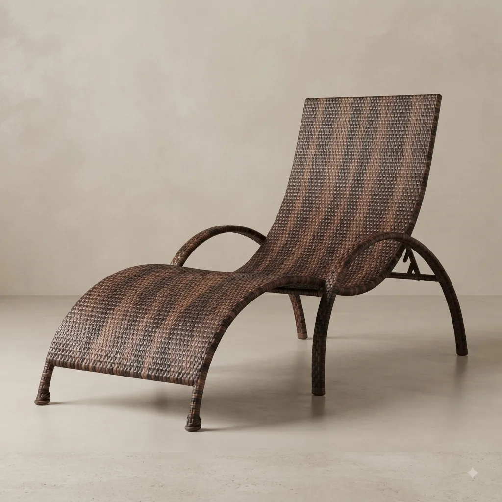 The Arsh Furniture Outdoor Rattan & Wicker Swimming Poolside Lounger