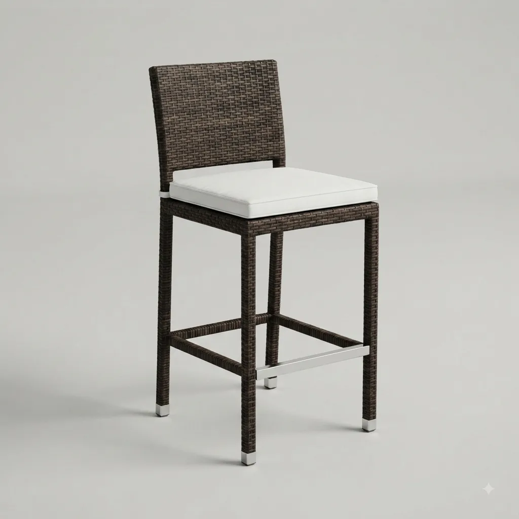 The Arsh Furniture Outdoor Rattan & Wicker Bar Table Set 6 Bar Chair + 1 Bar Table — Model AE-44