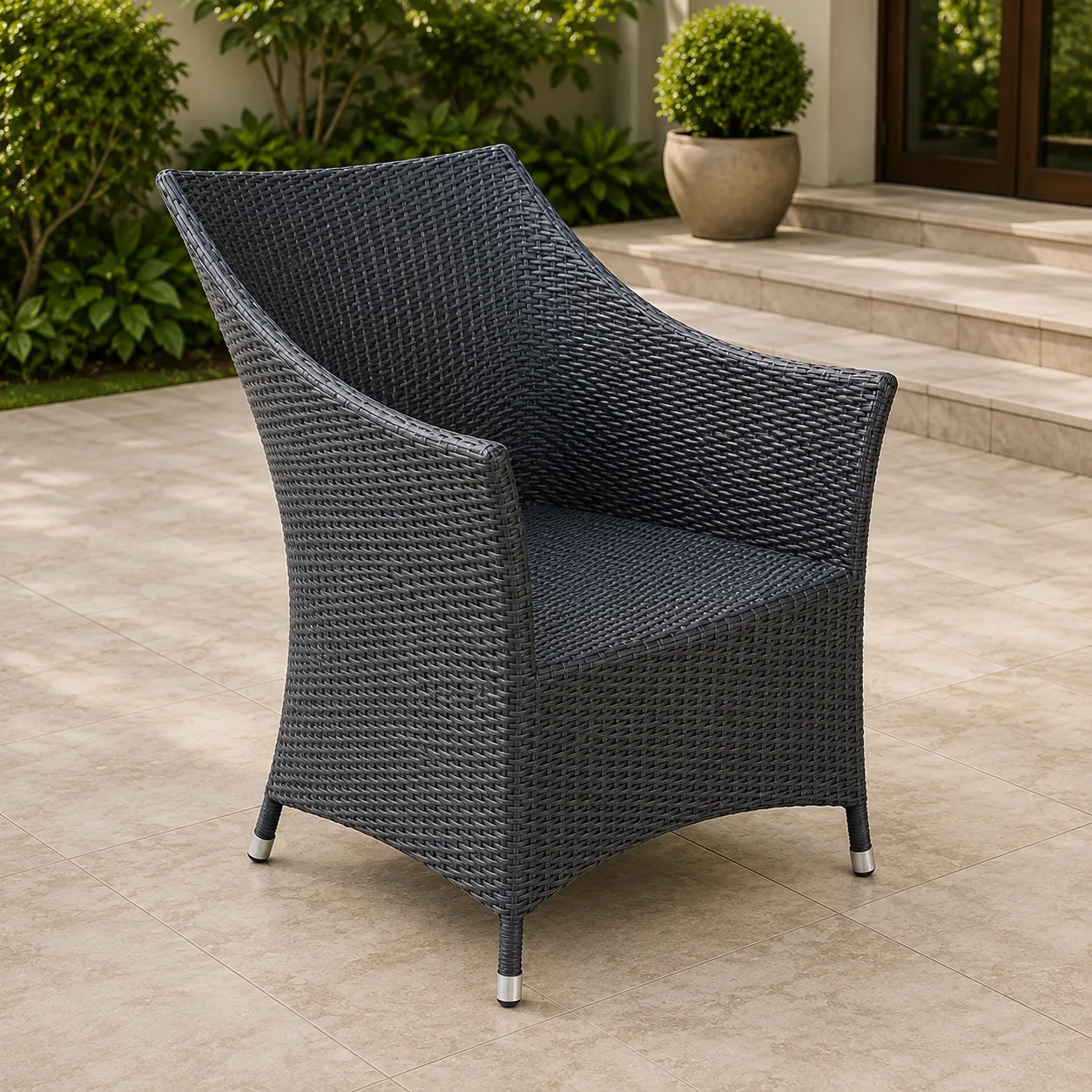 The Arsh Furniture Indoor Outdoor Rattan & Wicker 5 Piece Garden Dining Set 4 Chairs 1 Table  — Model AE-50 D-50 (4+1)