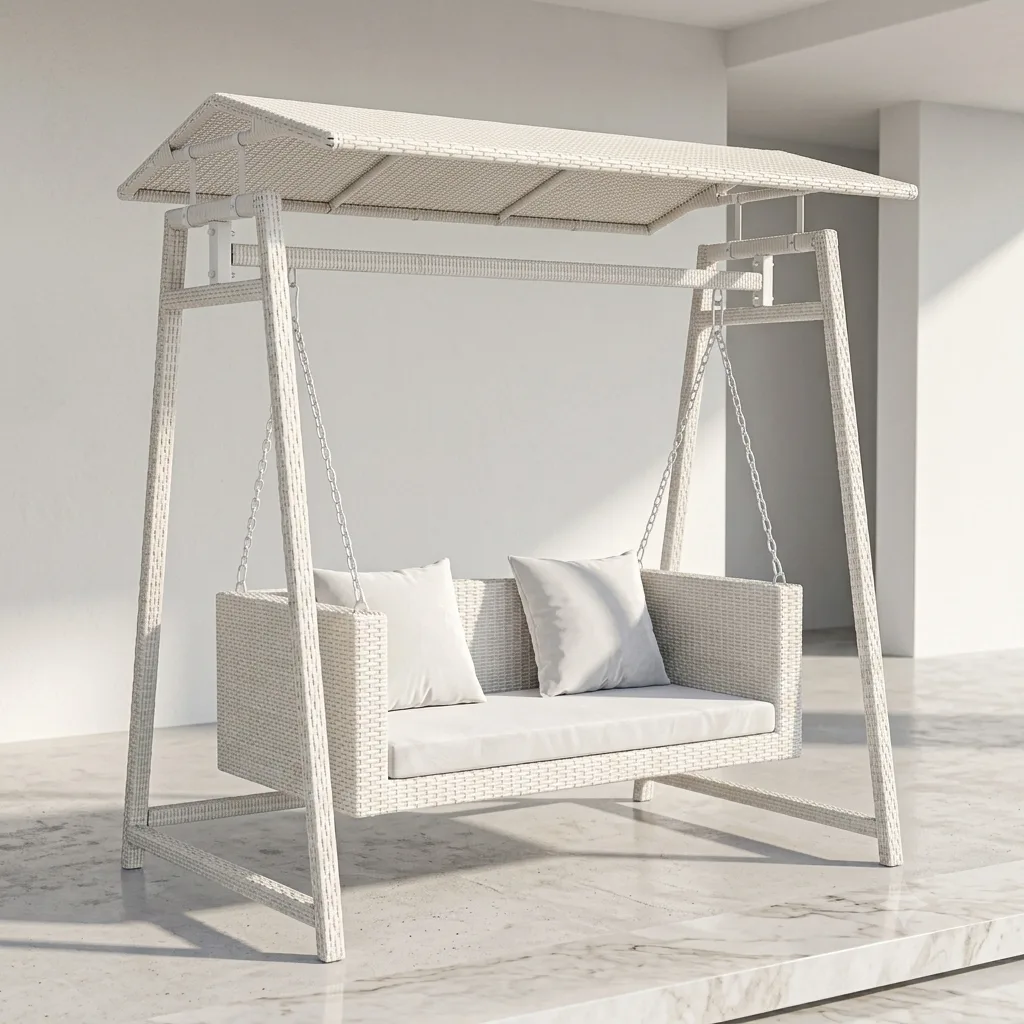 The Arsh Furniture Indoor Outdoor Rattan & Wicker 2 Seater Double Stand Palna Jhulla — Model AE-56