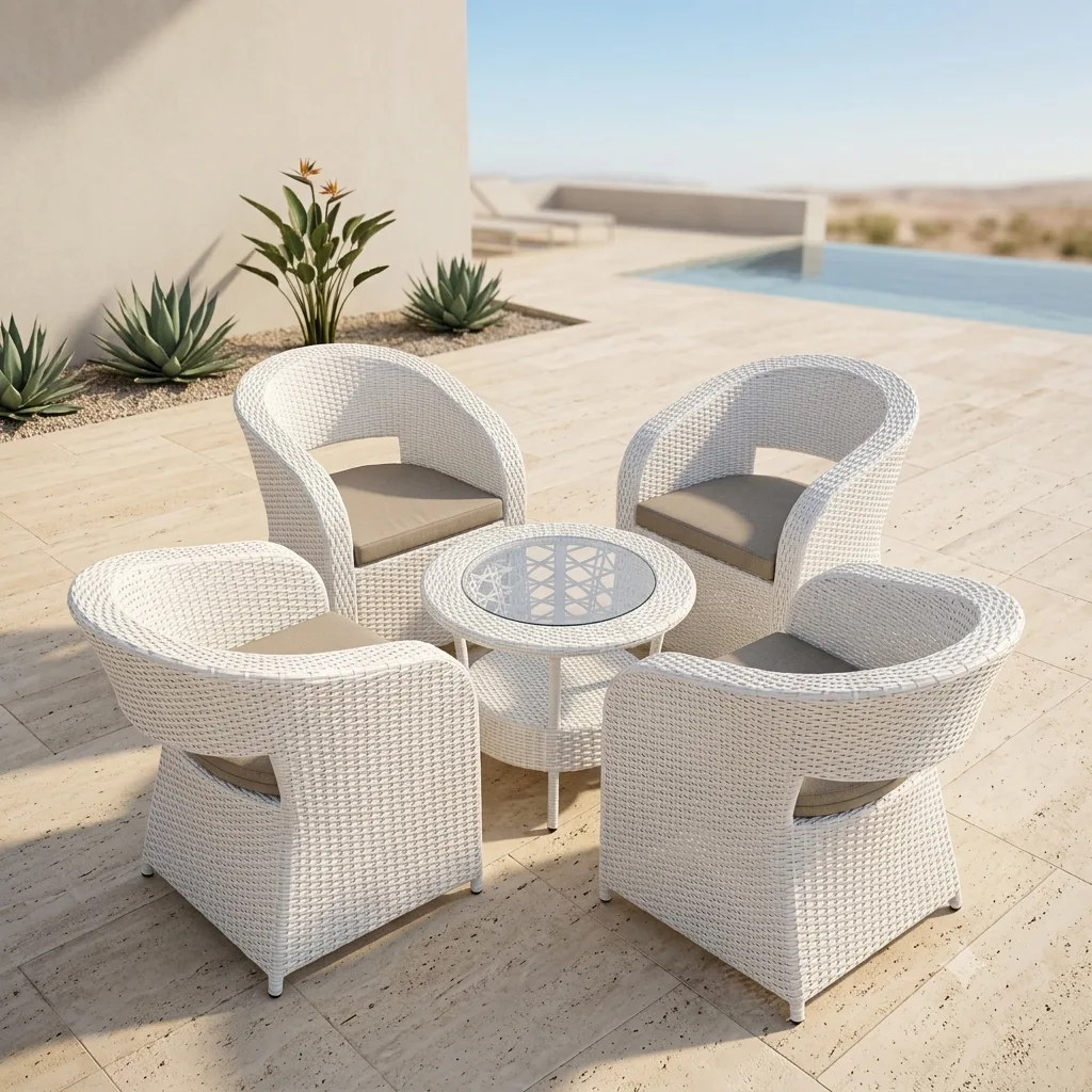 Outdoor Rattan & Wicker 5 Peice Patio Dining Set - Arsh Furniture 