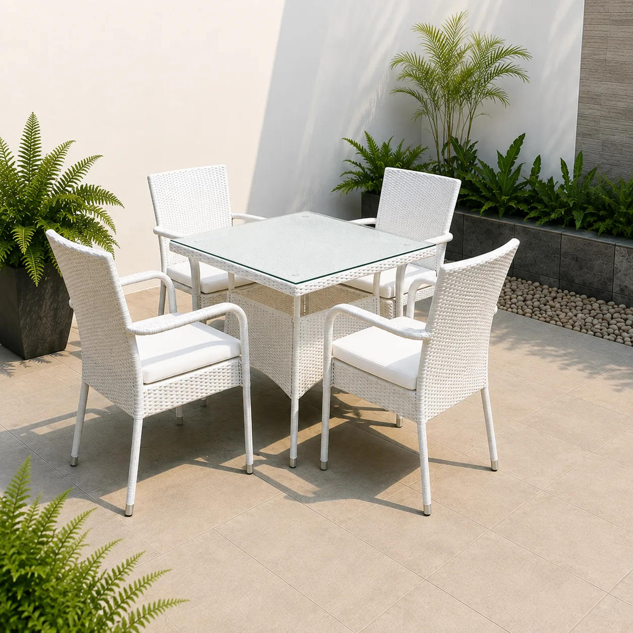 4-Seater Outdoor Rattan Wicker Patio Bistro Dining Set -Arsh Furniture
