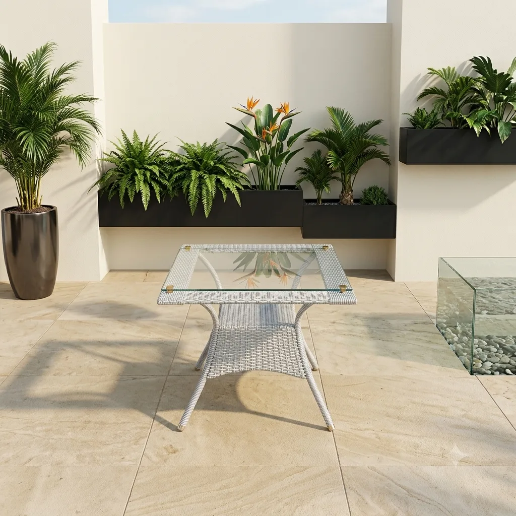 5-Piece Outdoor Rattan Wicker Patio Dining Set (Silver Grey) - Arsh Furniture- Arsh Furniture — Model AE-80