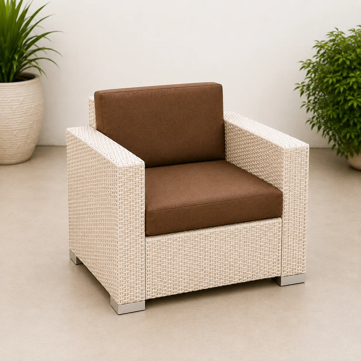 4-Seater Outdoor Rattan/ Wicker Sofa Set Box Design With Table - Arsh Furniture — Model AE-86