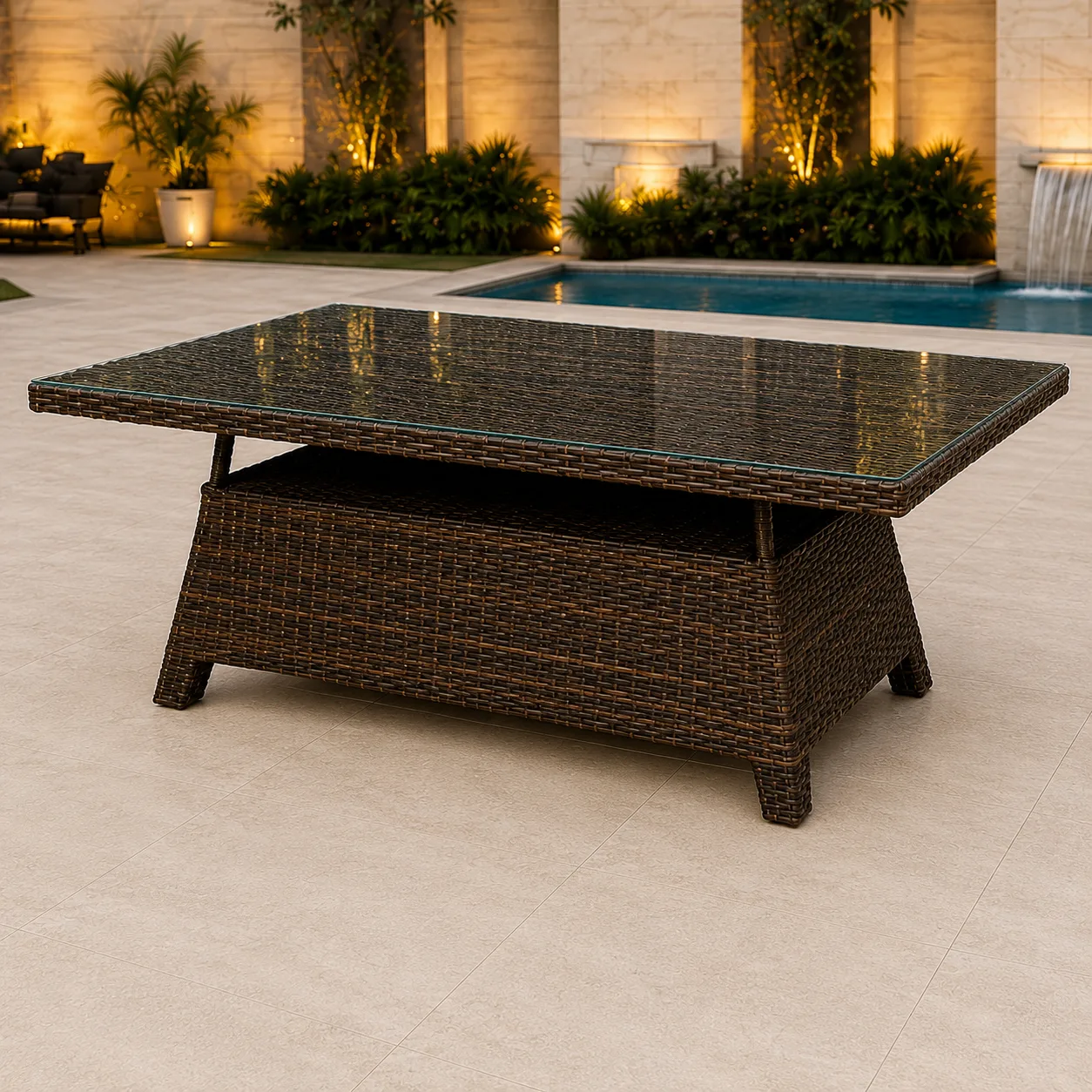 9-Seater L -Shape Outdoor Rattan Wicker Sofa Set With Center Table - Arsh Furniture  — Model AE-86