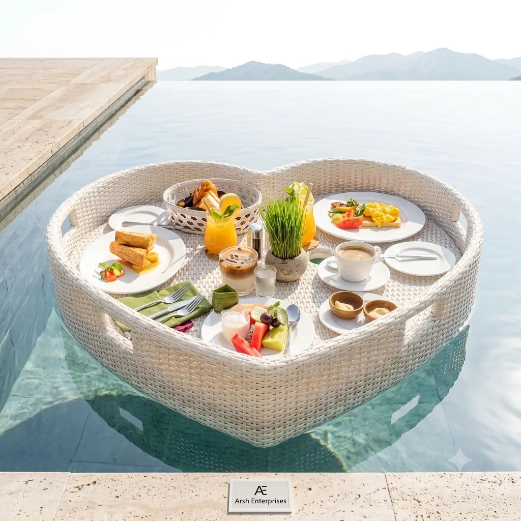 Luxury Heart shape Floating Breakfast Trays — Model AE-94