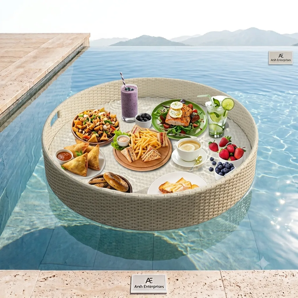 Luxury Round Floating Breakfast Trays - Arsh Furniture — Model AE-95