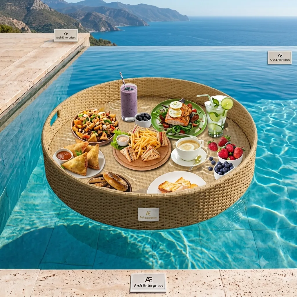 Luxury Round Floating Breakfast Trays - Arsh Furniture 