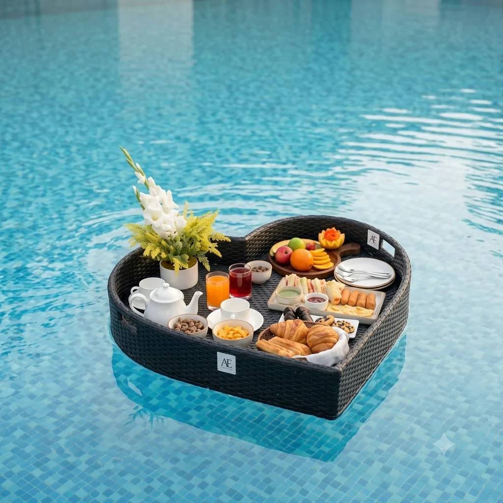 Luxury Heart shape Floating Breakfast Trays