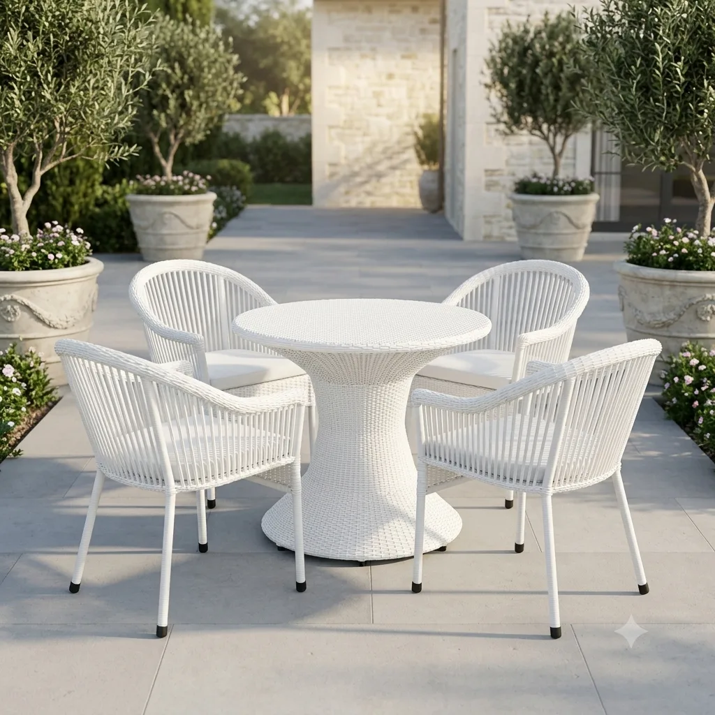 All-Weather Wicker/Rope Patio Dining Set -Arsh Furniture 