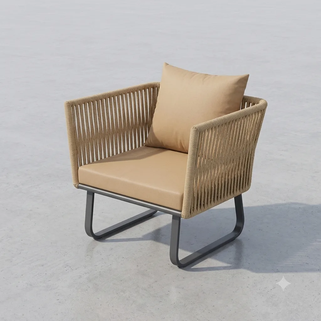 Luxury Outdoor Rope Sofa Set With Coffee Table - Arsh Furniture — Model AE-104