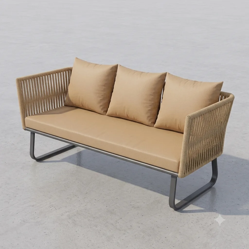 Luxury Outdoor Rope Sofa Set With Coffee Table - Arsh Furniture — Model AE-104