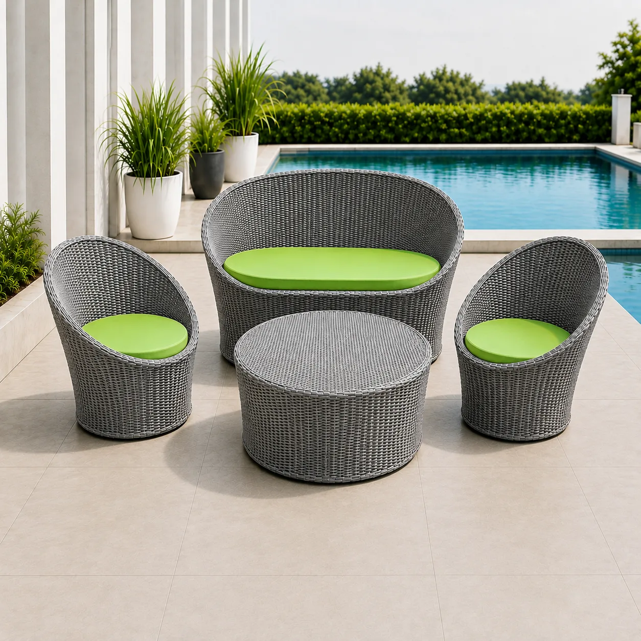 Premium All Weather Resistant Outdoor Apple Shaped Sofa Set - Arsh Enterprises — Model AE-71