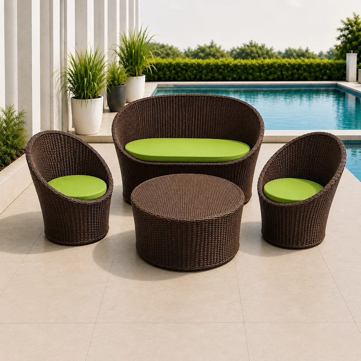 Premium All Weather Resistant Outdoor Apple Shaped Sofa Set - Arsh Enterprises — Model AE-71