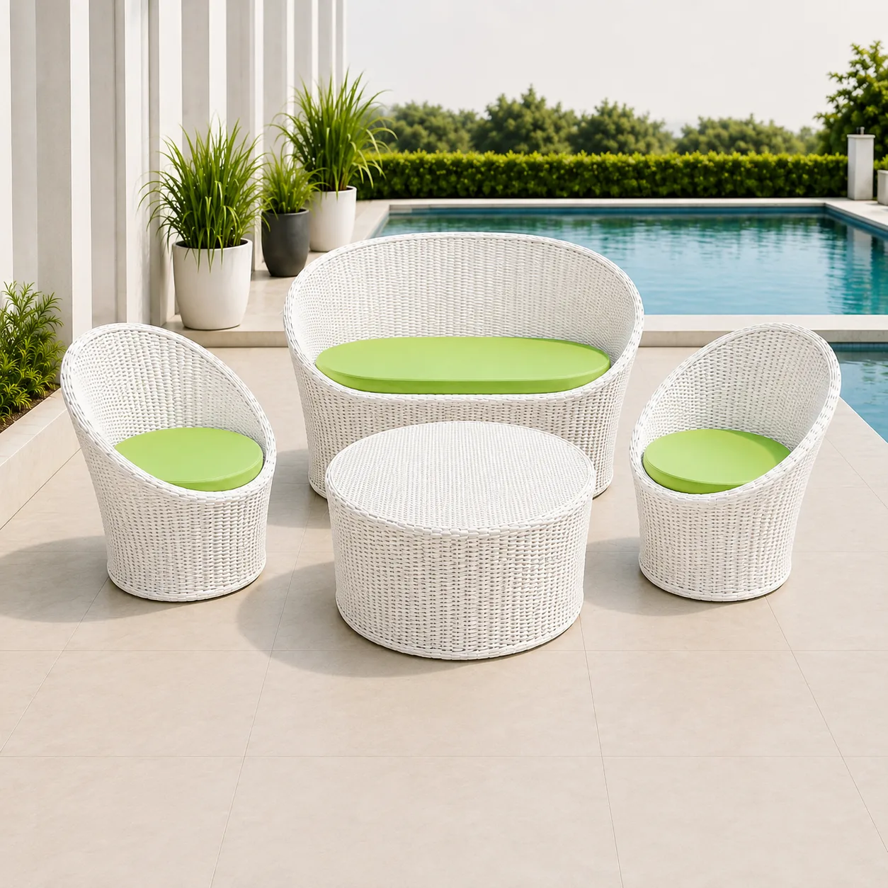 Premium All Weather Resistant Outdoor Apple Shaped Sofa Set - Arsh Enterprises — Model AE-71